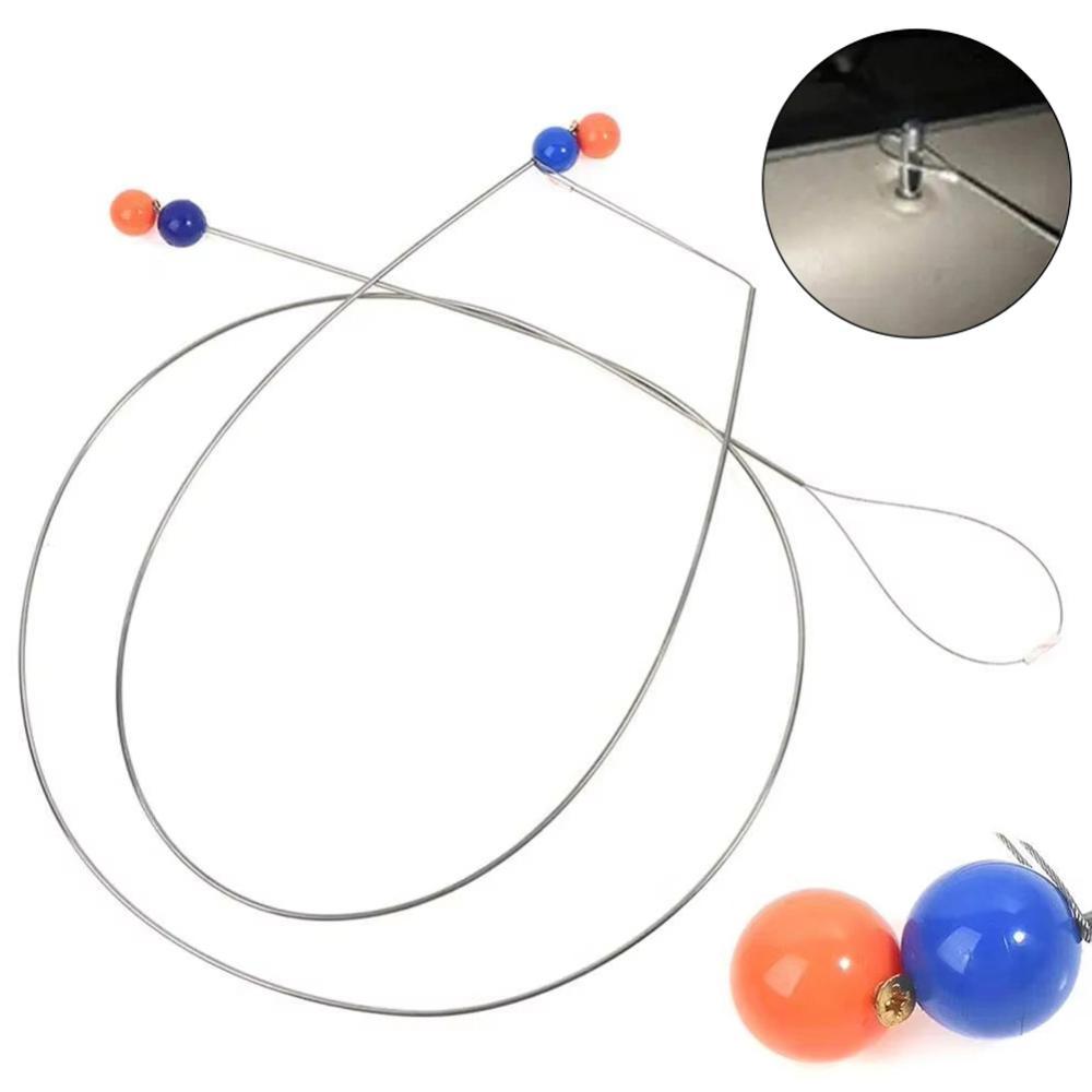 TKEY 60cm/100 Abridor De Fechadura De Porta De Carro De Aço Inoxidável Bola De Fio Para Corda De Tração Automática U1W6