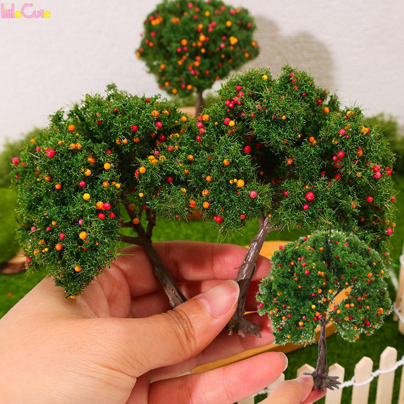 Árvores Frutíferas Artificiais Em Miniatura-Modelo De Construção De Mesa De Areia Realista-Decoração De Terrário De Jard