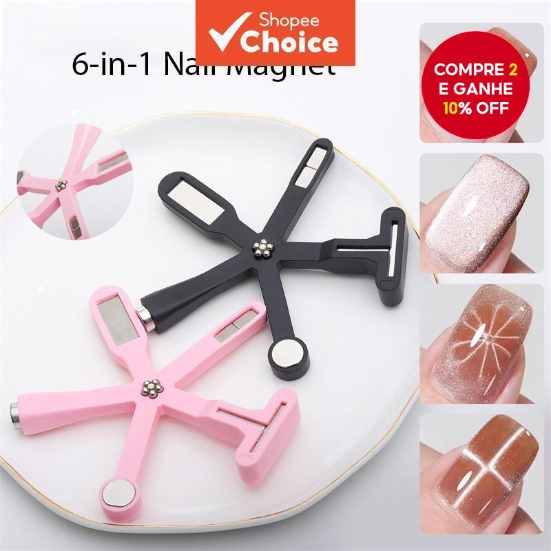 Ferramenta 6 em 1 para Unhas de Gel UV Cat Eye, com Stick Magnético e Placa Magnética para Nail Art. em Oferta na Shopee