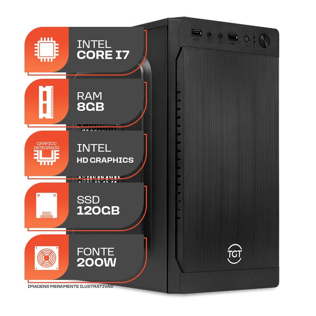 Computador Home Essential S, Intel Core i7, 8GB DE RAM, SSD 120GB em Oferta na Shopee