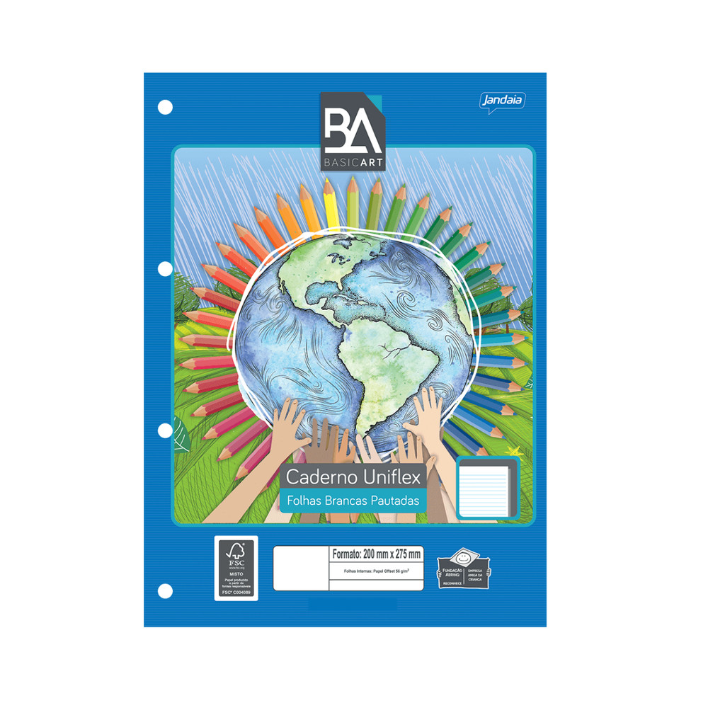 Refil Para Fichario Universitario  Uniflex Pautado 80Fls - JANDAIA em Oferta na Shopee