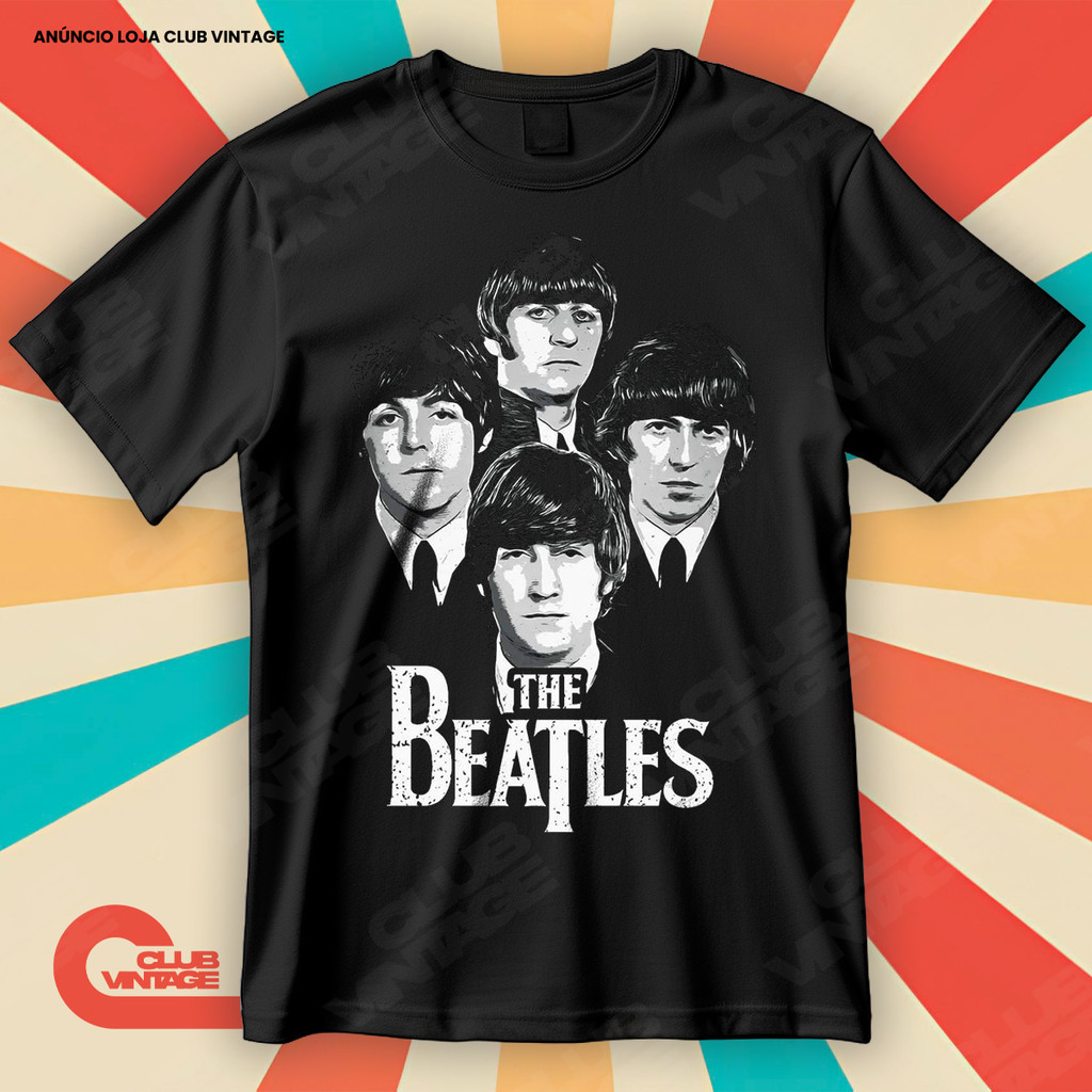 Camiseta The Beatles John Lennon Paul McCartney George Harrison Ringo Starr Blusa Camisa Rock & Roll 100% Algodão