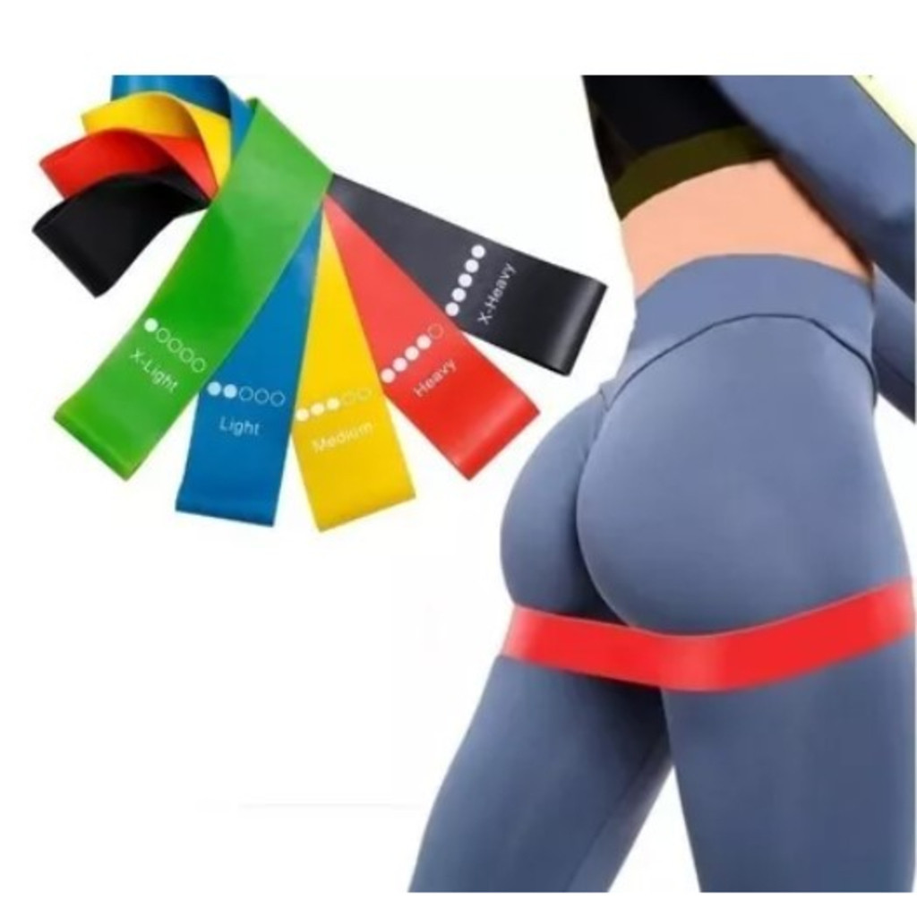GGUAN Nova Kit 5 Faixas Elásticas Mini Bands Exercicio Resistance Belt