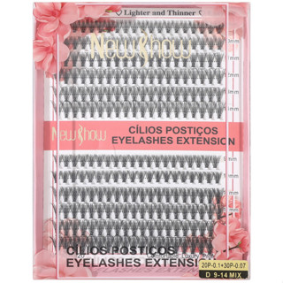 New Show Cílios extensão de Cilios Postiços -Tufos sem Nó-20P/30P-0.10-D 9-14MIX em Oferta na Shopee
