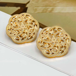 10 Peças Botões De Metal Florais Vintage De 2.3 Cm , Decorativos De Roupas Douradas Para Vestido De Jaqueta Costura De F em Oferta na Shopee
