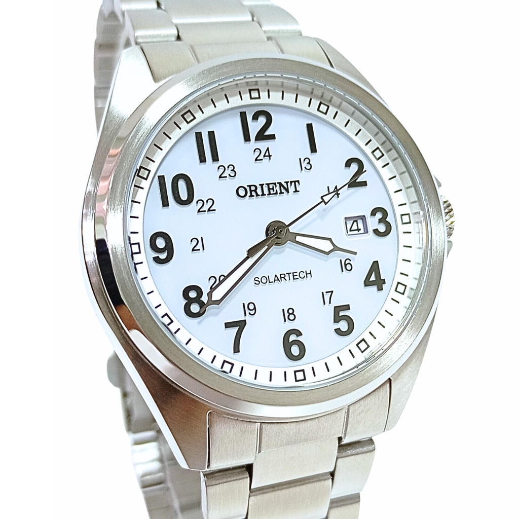 Relógio Orient Masculino Solartech Analógico Prateado MBSS1492 B2SX