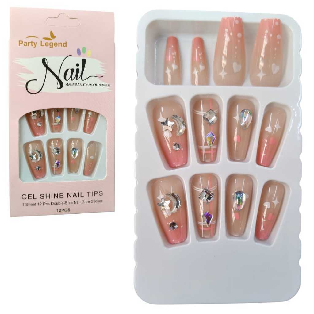 Unha Postiça + adesivos dupla face unhas amendoadas francesinha decoradas escolha a sua na variaçao