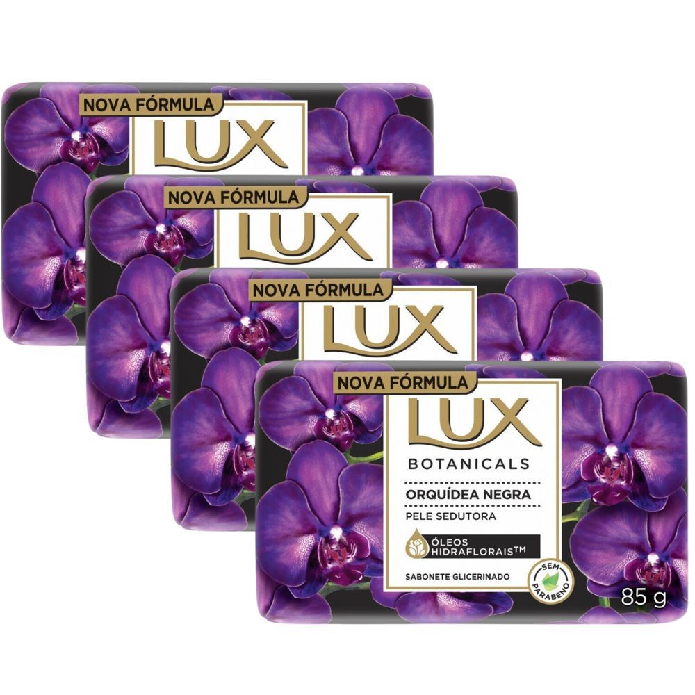Kit 4 Sabonete em Barra Lux Botanicals Orquídea Negra 85g em Oferta na Shopee