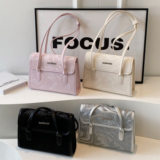 Retro Baguette saco estilo bolsa feminina multicolorido textura couro requintado bolsa de ombro Design All-Match bolsa