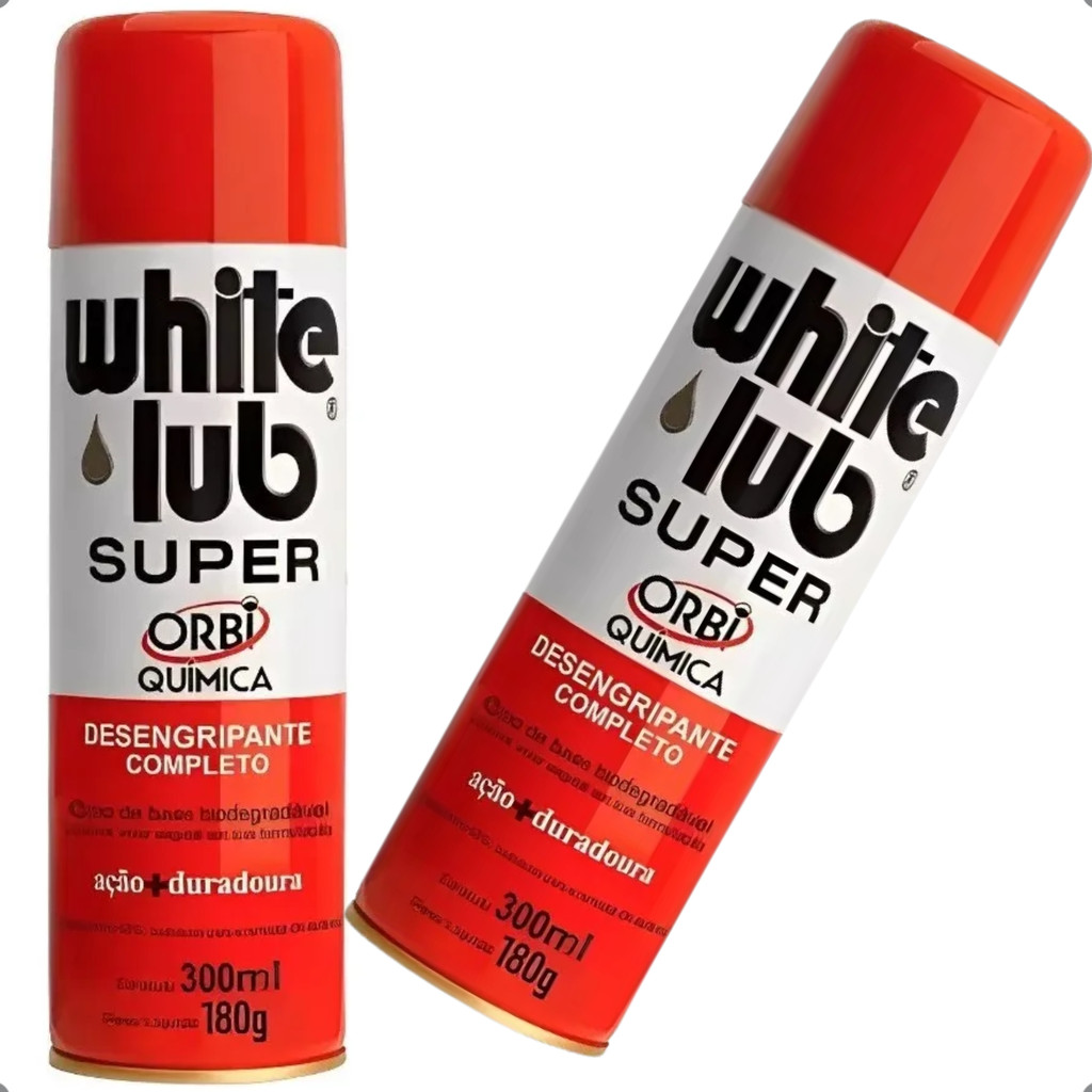 Kit 2 Desengripante Spray White Lub Super Orbi 300ml Antiferrugem Lubrificante Multiuso Original