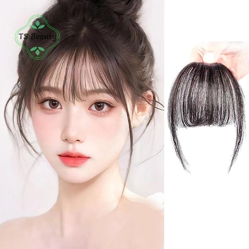 TS Beleza 1PC Sintético Topper Peruca Falso Bang Clip-In Franja Extensão Natural Invisível Clourse Para Mulher .