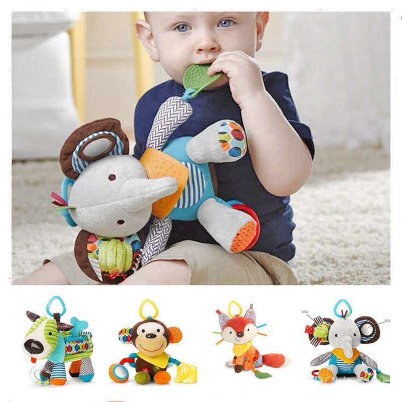 Bebê brinquedo de pelúcia recém-nascido boneca reconfortante bebê chocalho mordedor boneca bebê carrinho pingente crianç