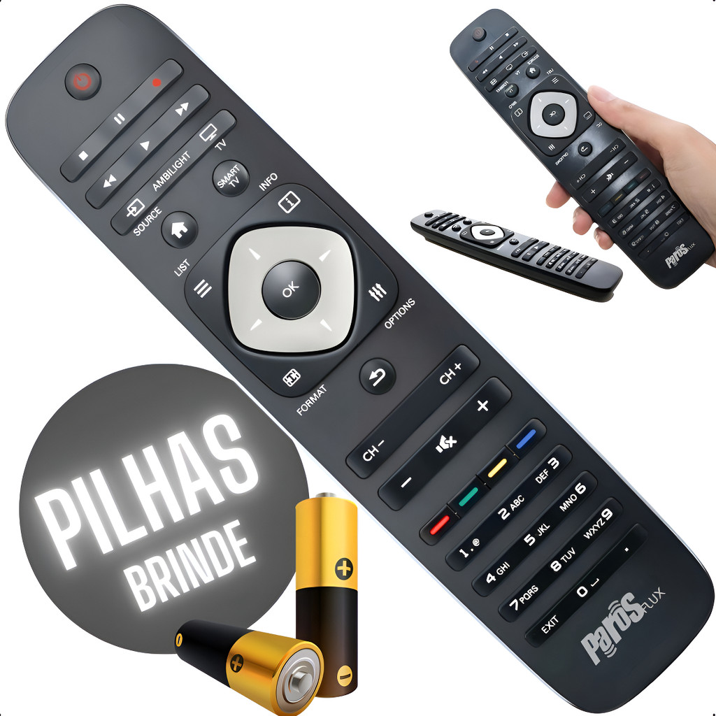 Controle Remoto Para Tv Philips Smart Lcd Led 3d