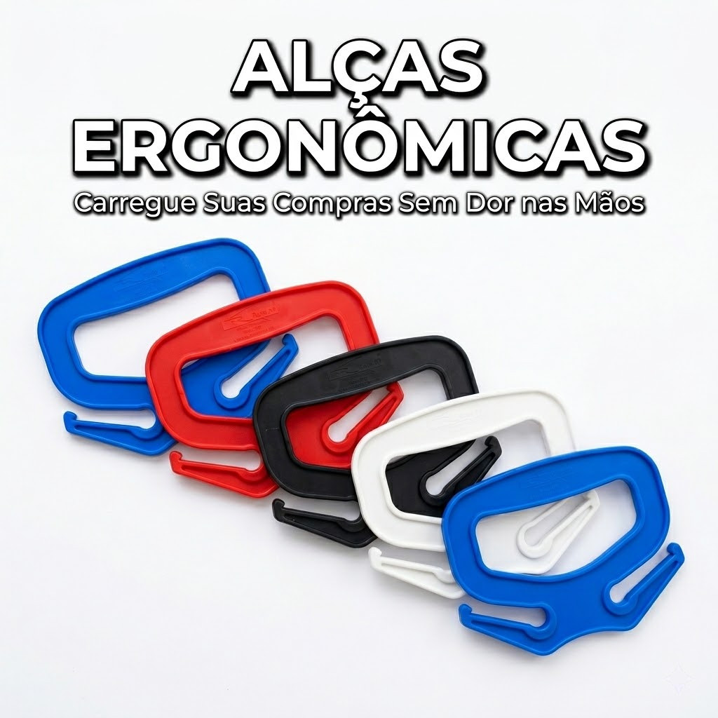 Kit De Alças Plásticas Para Carregar Sacolas Suporte Saco Para Facilitar Mercado 10kg