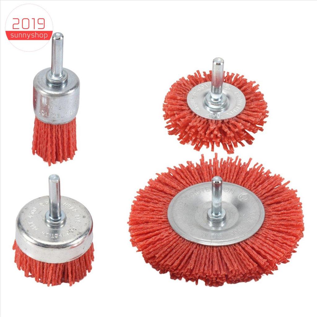 [Bestseller S] 4 Unidades De Filamento De Nylon Abrasivo Fio Copo Escova Kit De Extremidade Para Ferramenta Rotativa De 