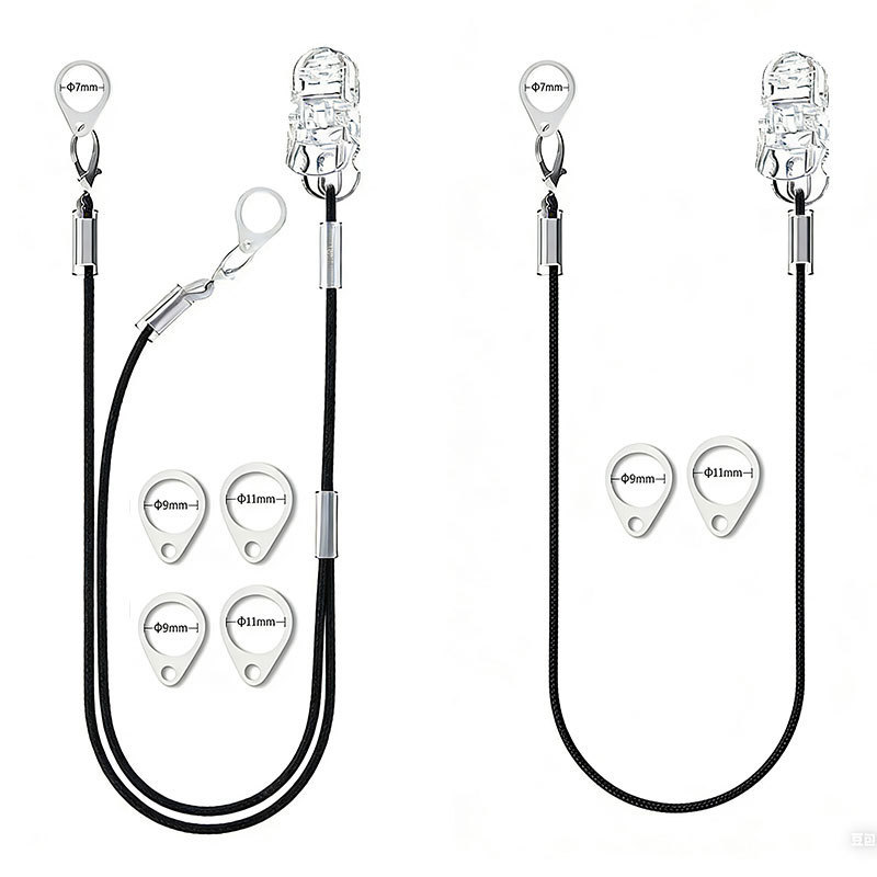 Correia anti-perda para aparelho auditivo, cordão invisível, anel protetor de silicone para orelhas simples ou duplas de