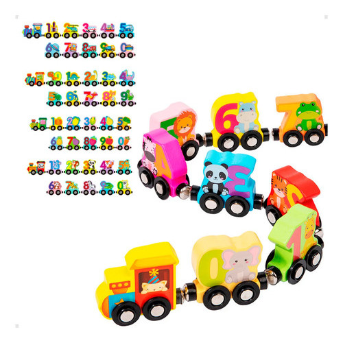Trem Magnético Montessori Madeira - Brinquedo Educativo Números Cores Infantil em Oferta na Shopee