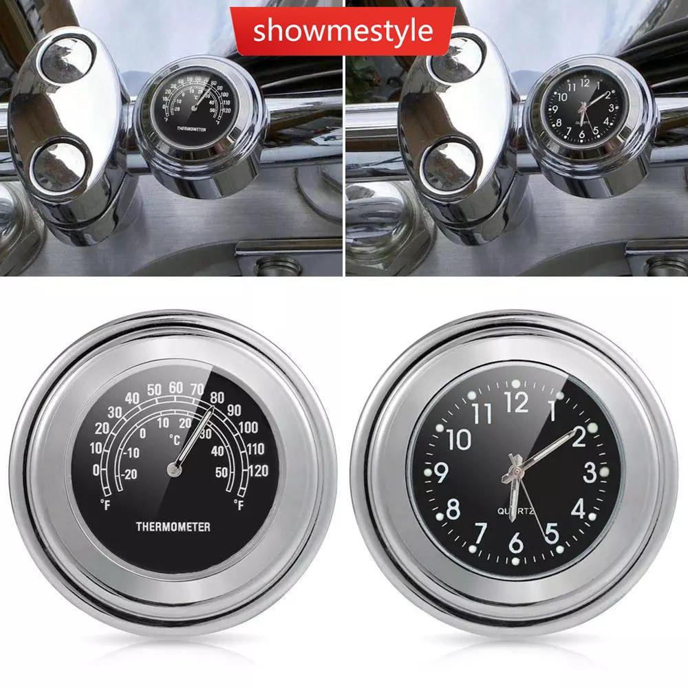 SMS 22-25mm Universal Motocicleta Moto Guiador Termômetro Ornamento De Relógio De Quartzo B2O5