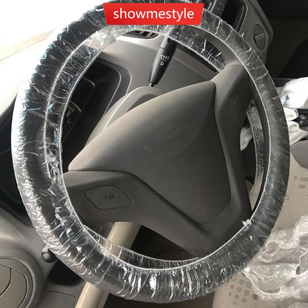 SMS 50 Unidades Capa De Volante De Plástico Descartável Universal Para Carro À Prova D'água A3U3