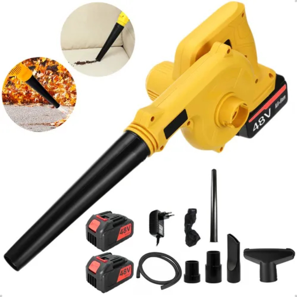 SOPRADOR DE FOLHAS A BATERIA 48V ASPIRADOR NAKASAKI AMARELO POTENCIA E EFICIENCIA