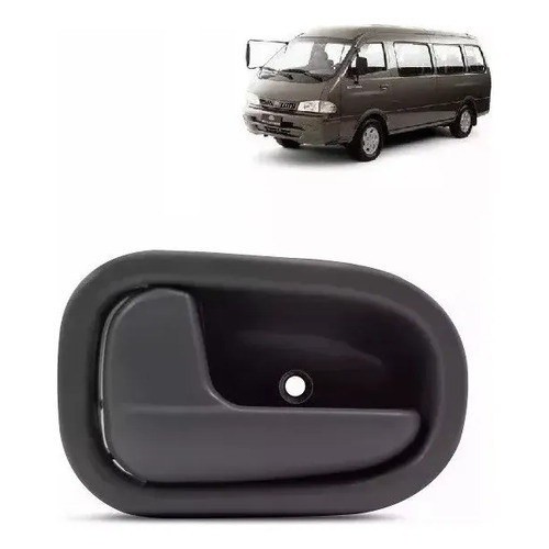 Maçaneta Interna Porta Esquerda Kia Besta Gs 1998/2004 Preto
