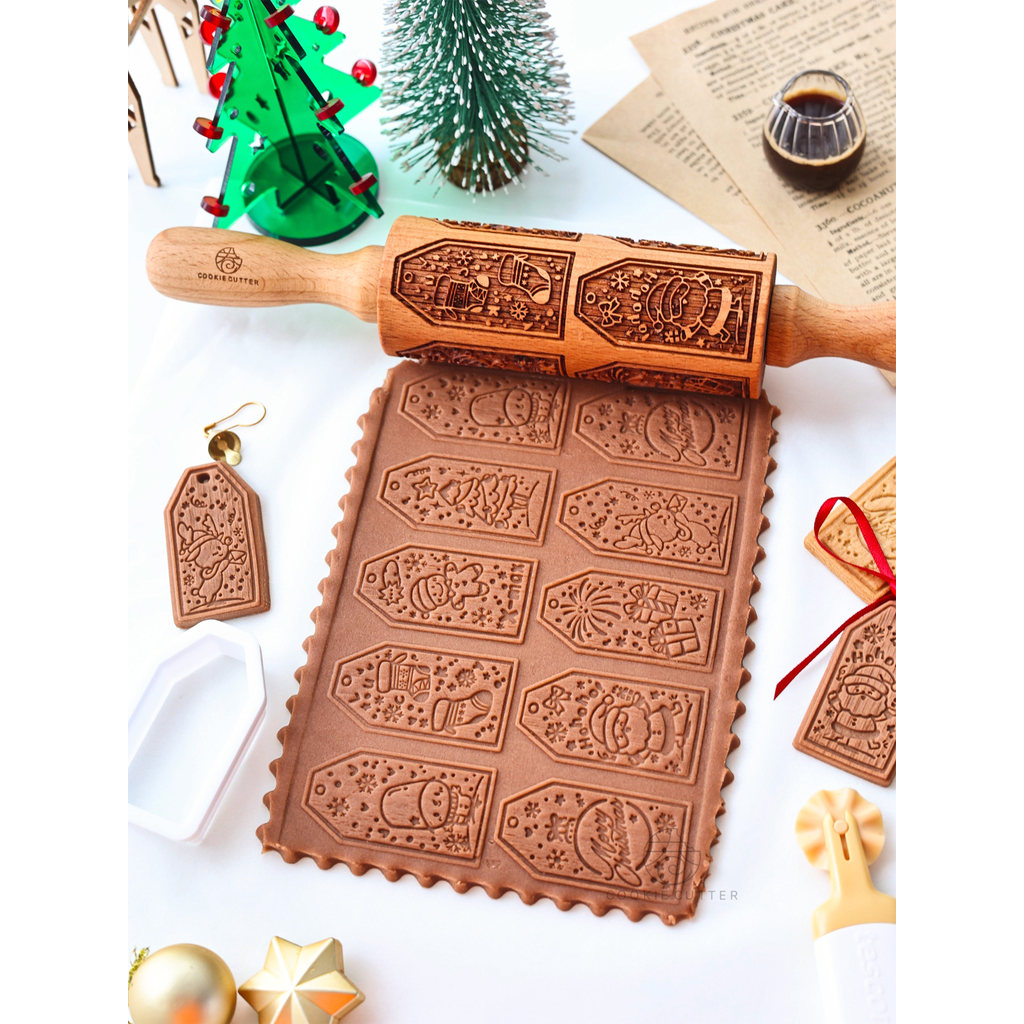 [Rolo de rolo Original] desenho animado estilo japonês natal tridimensional marcador biscoito rolo nota pão cozido no va