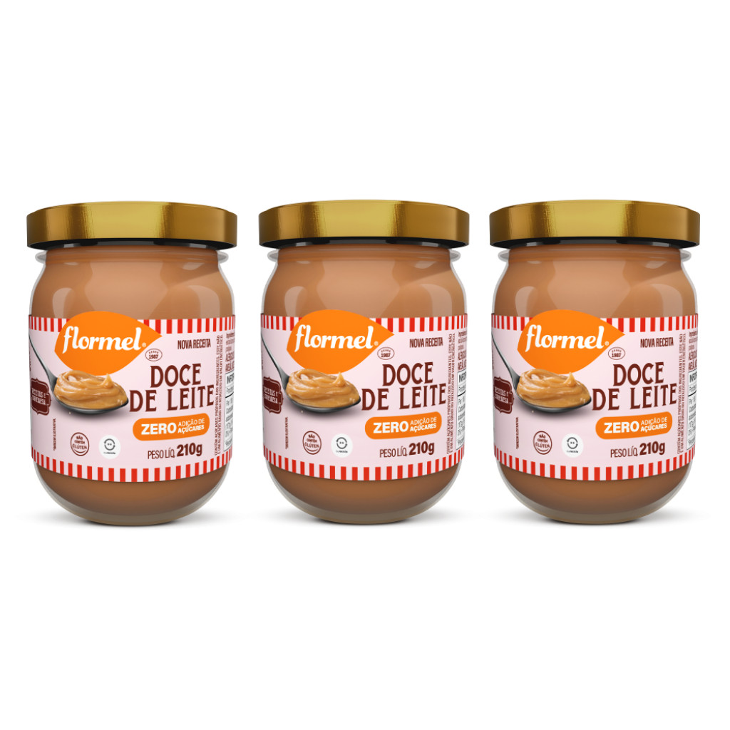 Kit Doce de Leite Cremoso Flormel Zero Açúcar com 3 Unidades de 210g cada em Oferta na Shopee