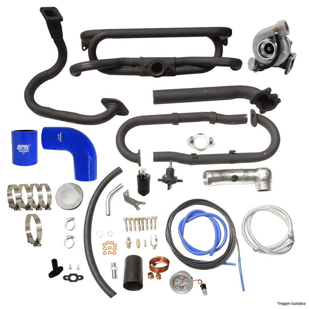 Kit Turbo VW Fusca carburação simples/injeção de kombi para turbos padrão T2 - COM TURBINA
