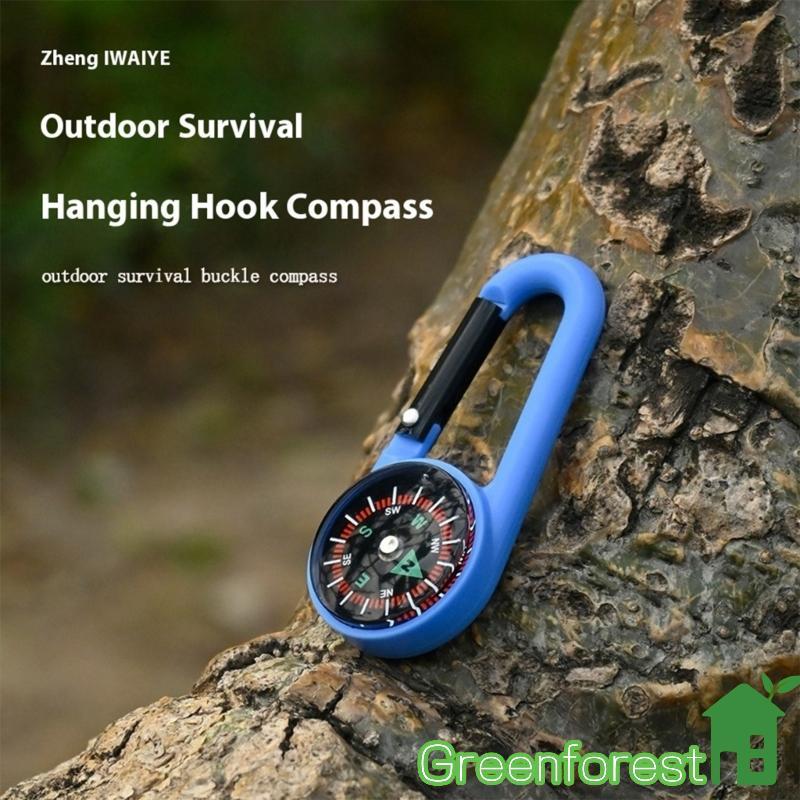greenfor 9 Pçs Mosquetão Bússolas Pingente Multifuncional Chaveiro Portátil Ferramenta Navegação Para Te