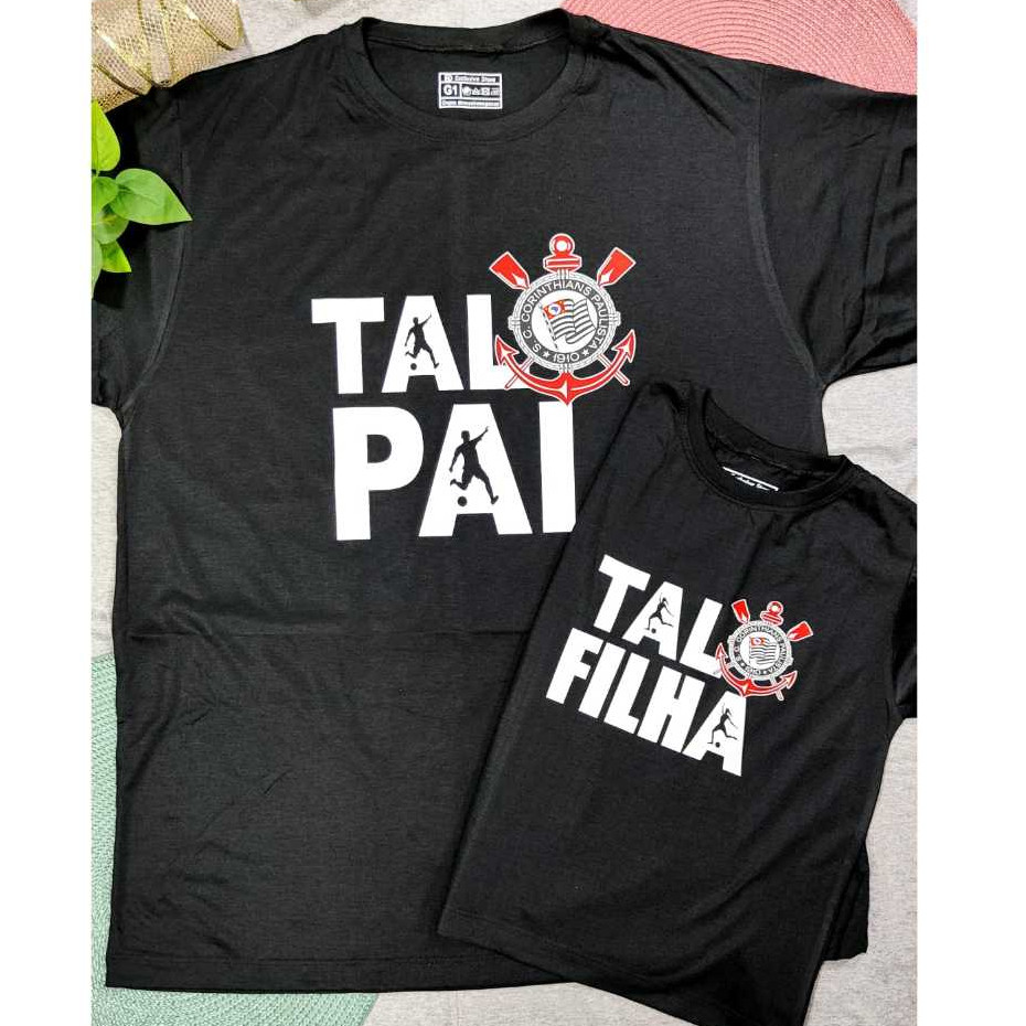 Conjunto de Camisetas Pai e Filha Tal Pai Tal Filha Esporte Futebol Kit 2 camisas Resistente Qualidade Premium