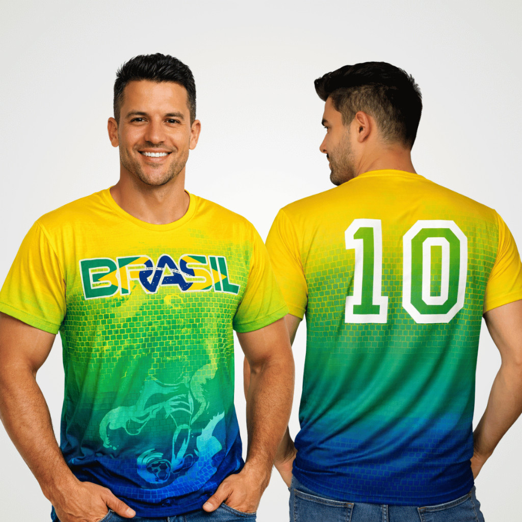 Camiseta Masculina Da Copa Do Mundo Brasil Seleção Brasileira Com Estampa Esportiva Para Fãs De Futebol