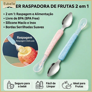 Colher De Lama Para Raspar Frutas Do Bebê , Alimentação De Silicone Macio , Fácil De Comer , Suprimentos Bebês