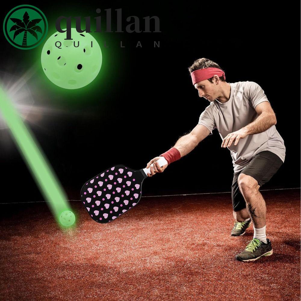 Bola De Pickleball Luminosa QUILLAN , Luz Verde 40 Furos LED Acende , Tamanho Oficial