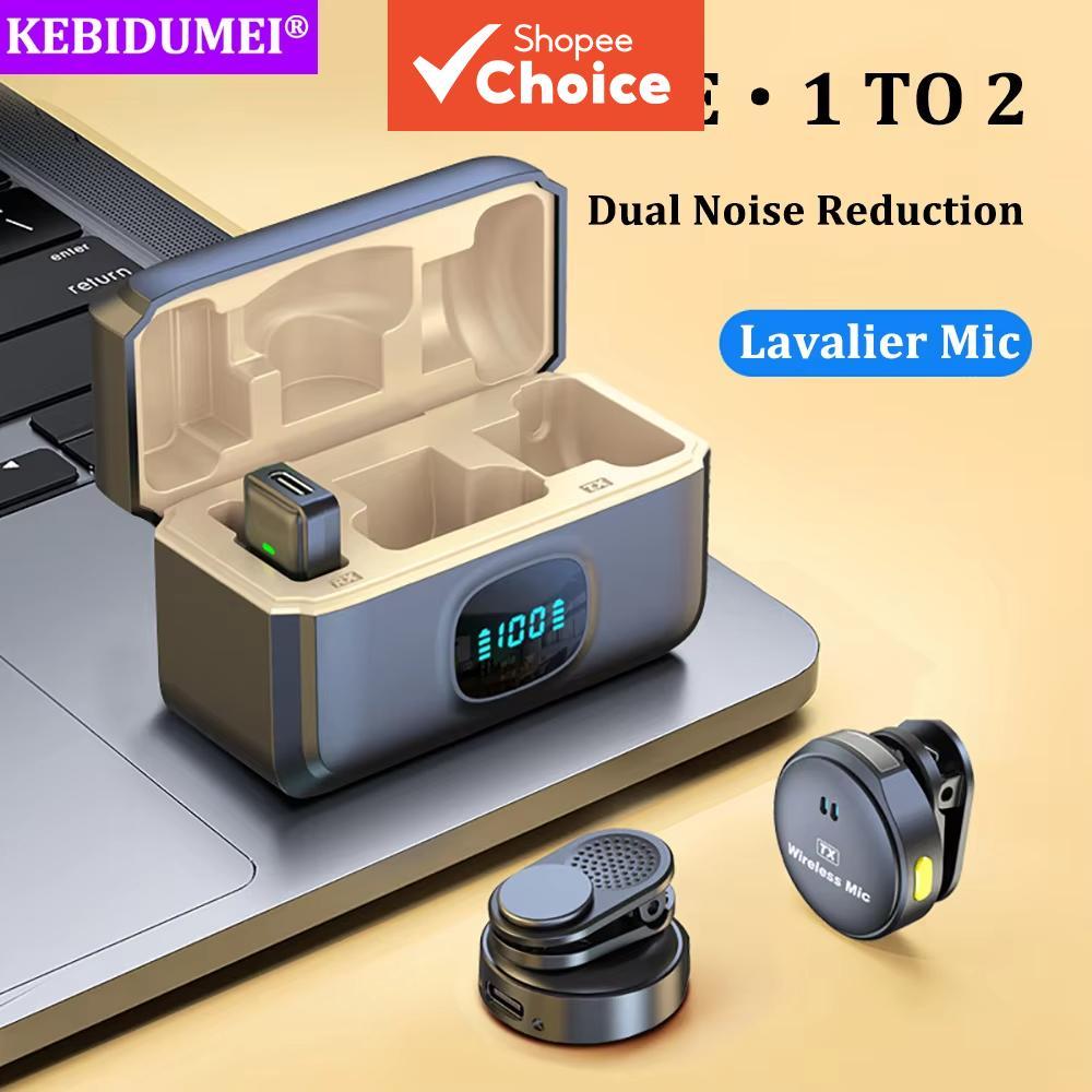 Microfone de Lapela Sem Fio 2.4GHz com Estojo de Carregamento para Gravação de Vídeo Plug & Play Magnético