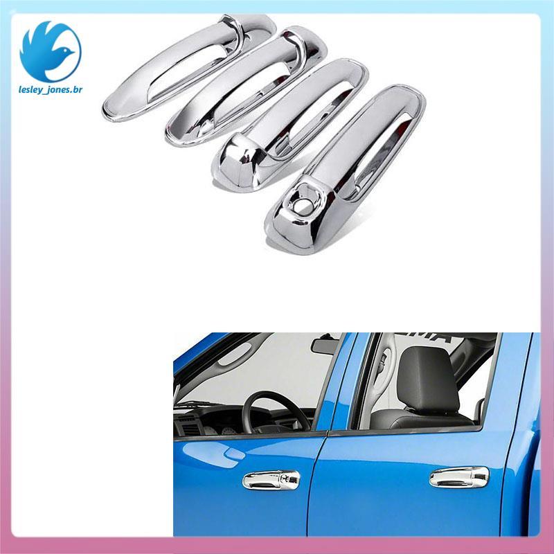 [lesley_jones.br] 8 Pçs/Set ABS Cromado 4 Portas Maçaneta Externa Tampa Guarnições Para 2002-2008 Ram 1500 2500 3500