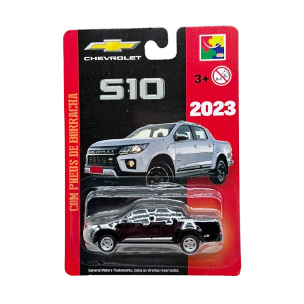 Miniatura Picape Chevrolet S10 (2023) - Preto - 1:64 - CKS Toys