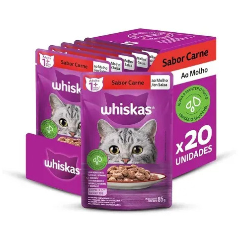 Whiskas Sachê 85g – 16 Unid +4 Grátis Leve 20 em Oferta na Shopee