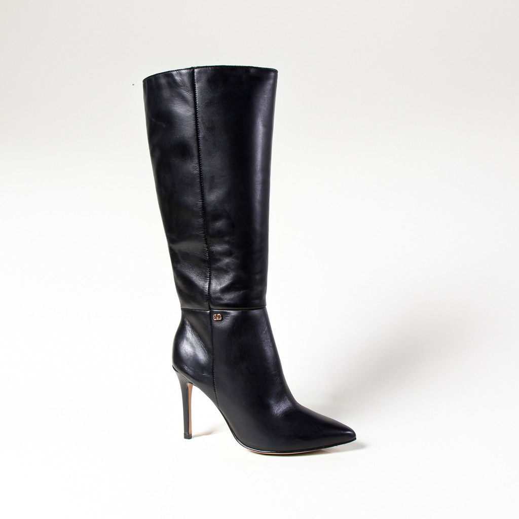 Bota Bottero Cano Longo Couro Salto Alto 378203  Preto
