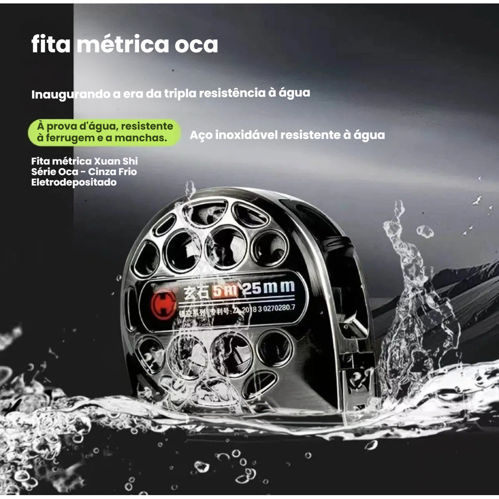 Trena Profissional 5/7,5/10m Aço Retrátil com Trava Alta Precisão Resistente