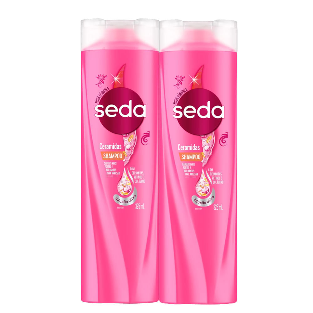 Kit 2 Shampoo Seda Ceramidas Infusão Ativa Retinol e Colágeno 325ml