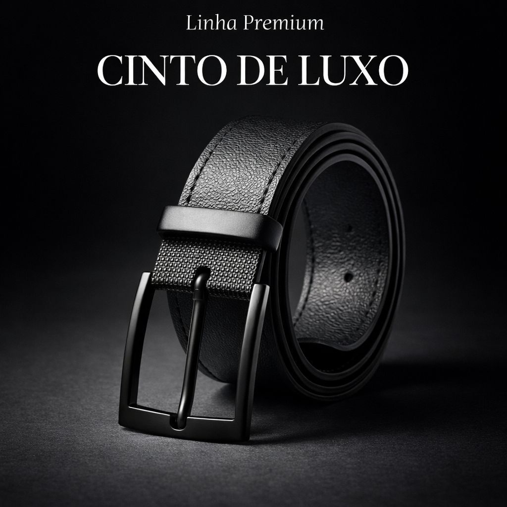 cinto masculino de luxo couro premium elegante social resistente fivela preta alta qualidade