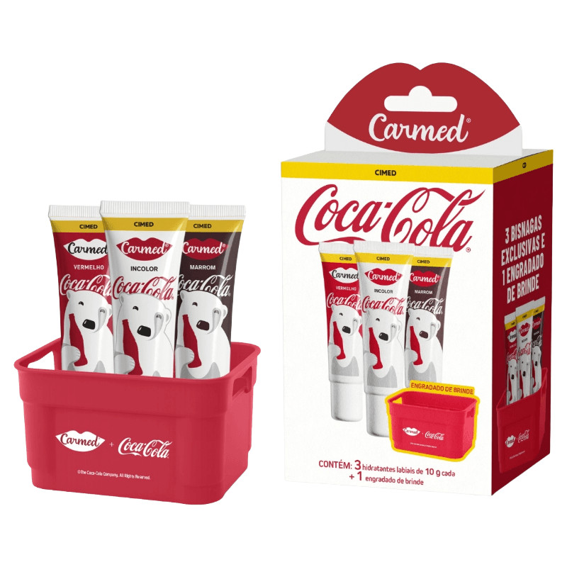Hidratante Labial Carmed Kit Coca Cola Com Engradado