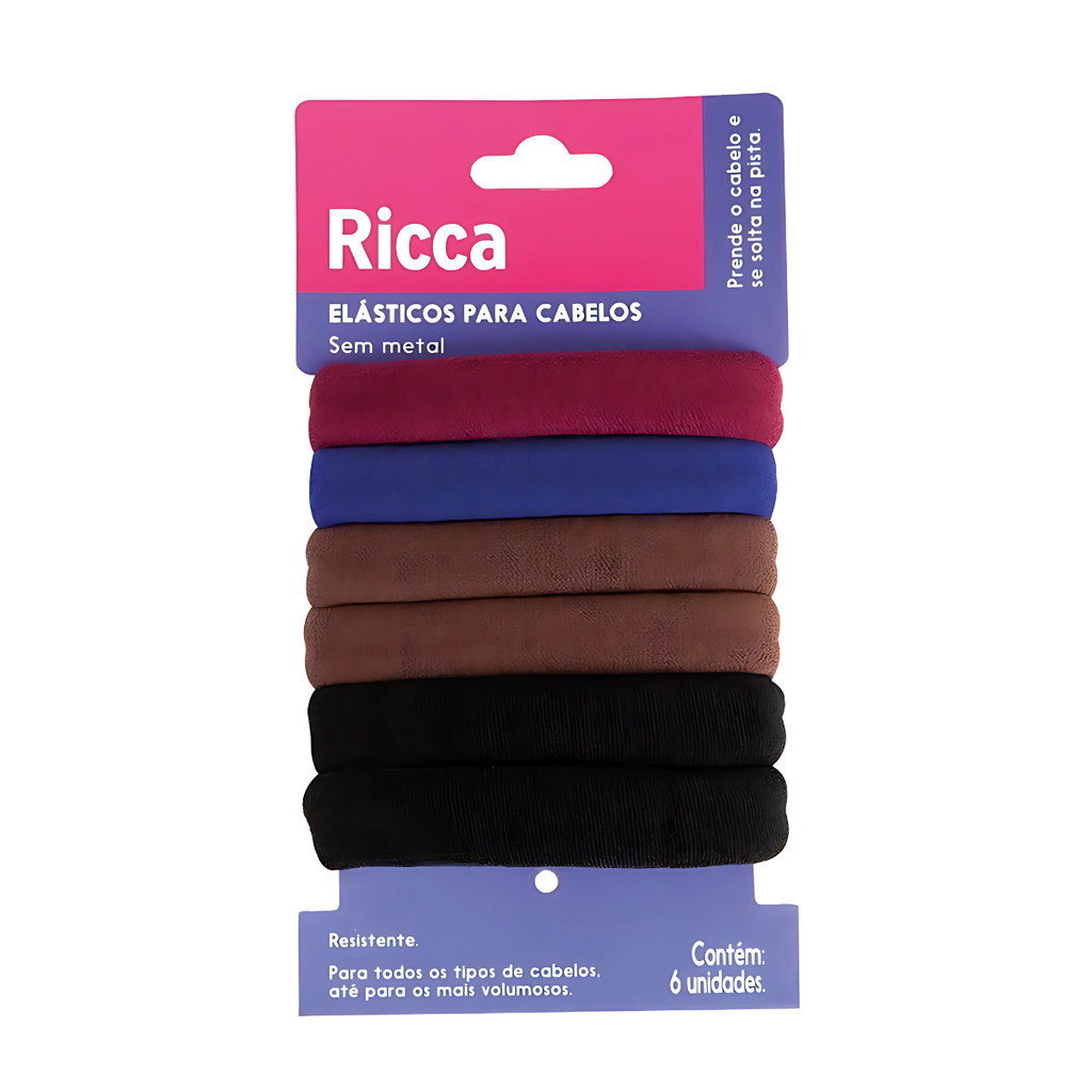 Elástico para Cabelo Ricca Grosso Winter com 6 Unidades