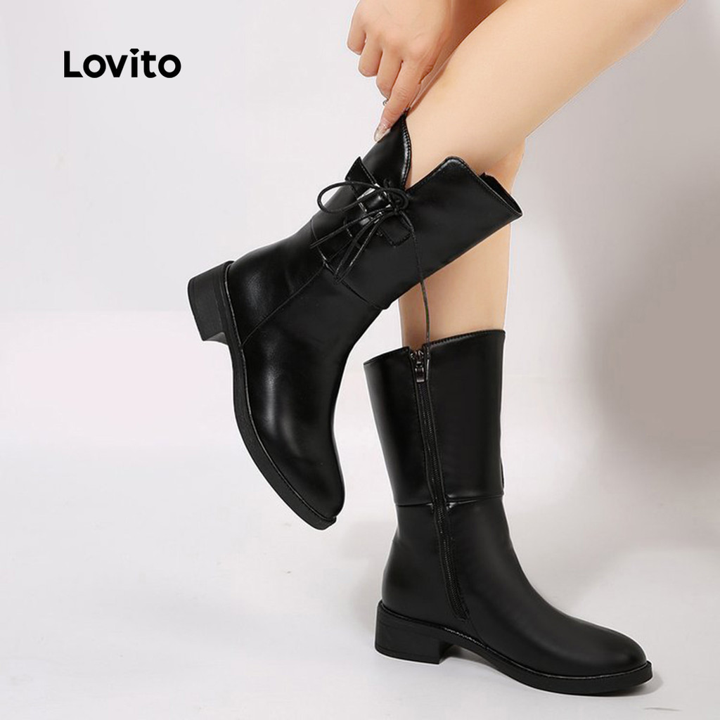 Lovito Botas Elegantes e Simples para mulheres LFA100020 em Oferta na Shopee