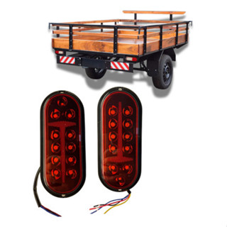 Kit Lanternas Leds + Luz Placa, 12v 24v Carreta, Carretilha. em Oferta na Shopee