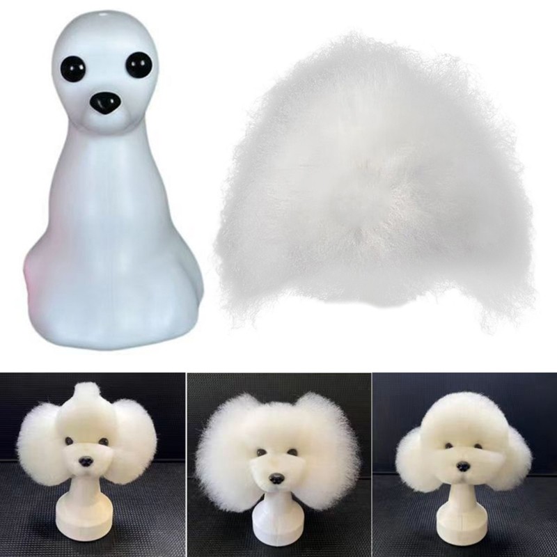 Estone Profissional Pet Grooming Treinamento Cabeça Cabelo Fibra Sintética Manequim Modelo Para Do Cão Prátic