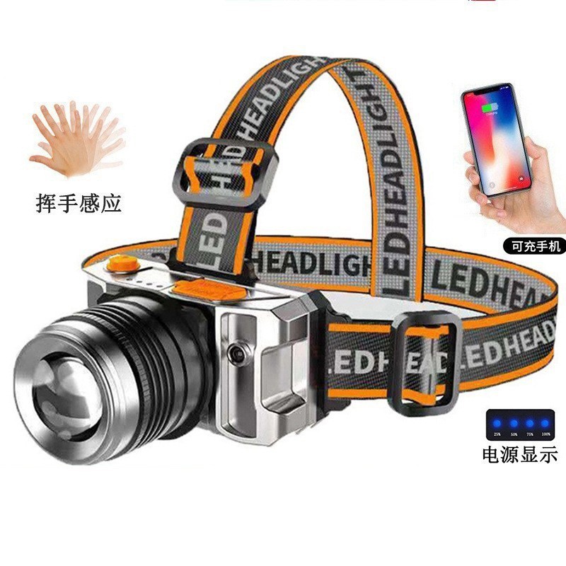 Faróis De Câmera Indução LED Luzes De Mineração De Alta Potência Ao Ar Livre Luz Forte Montada Na Cabeça Zoom De Pesca T em Oferta na Shopee