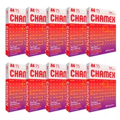 Papel Chamex A4 75g Branco Com 500 Folhas 10 Pacotes