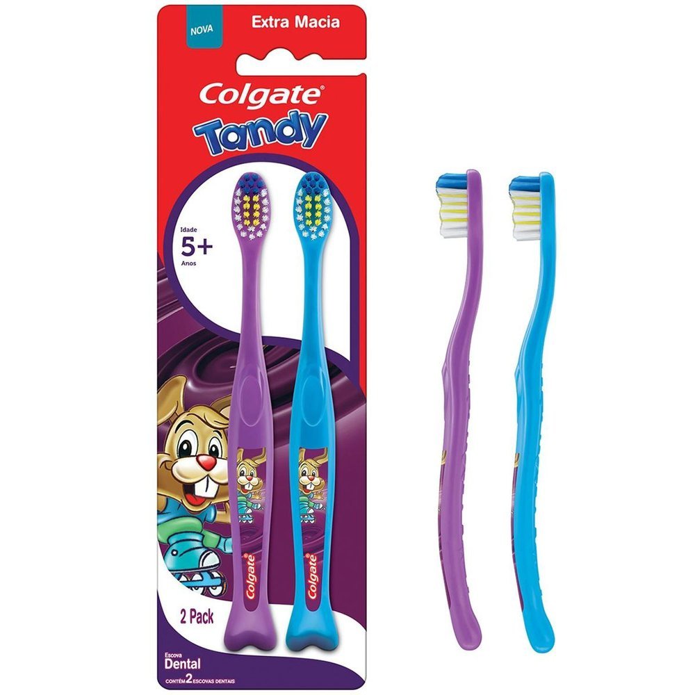 Detalhes do Escova Dental Infantil Colgate Tandy Extra Macia Cores Sortidas 2 Unidades