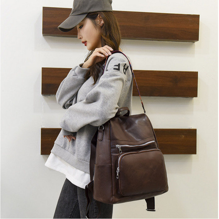 Bolsa mochila feminina moda Anti furto de material PU à prova d'água — imagem 2 de 2